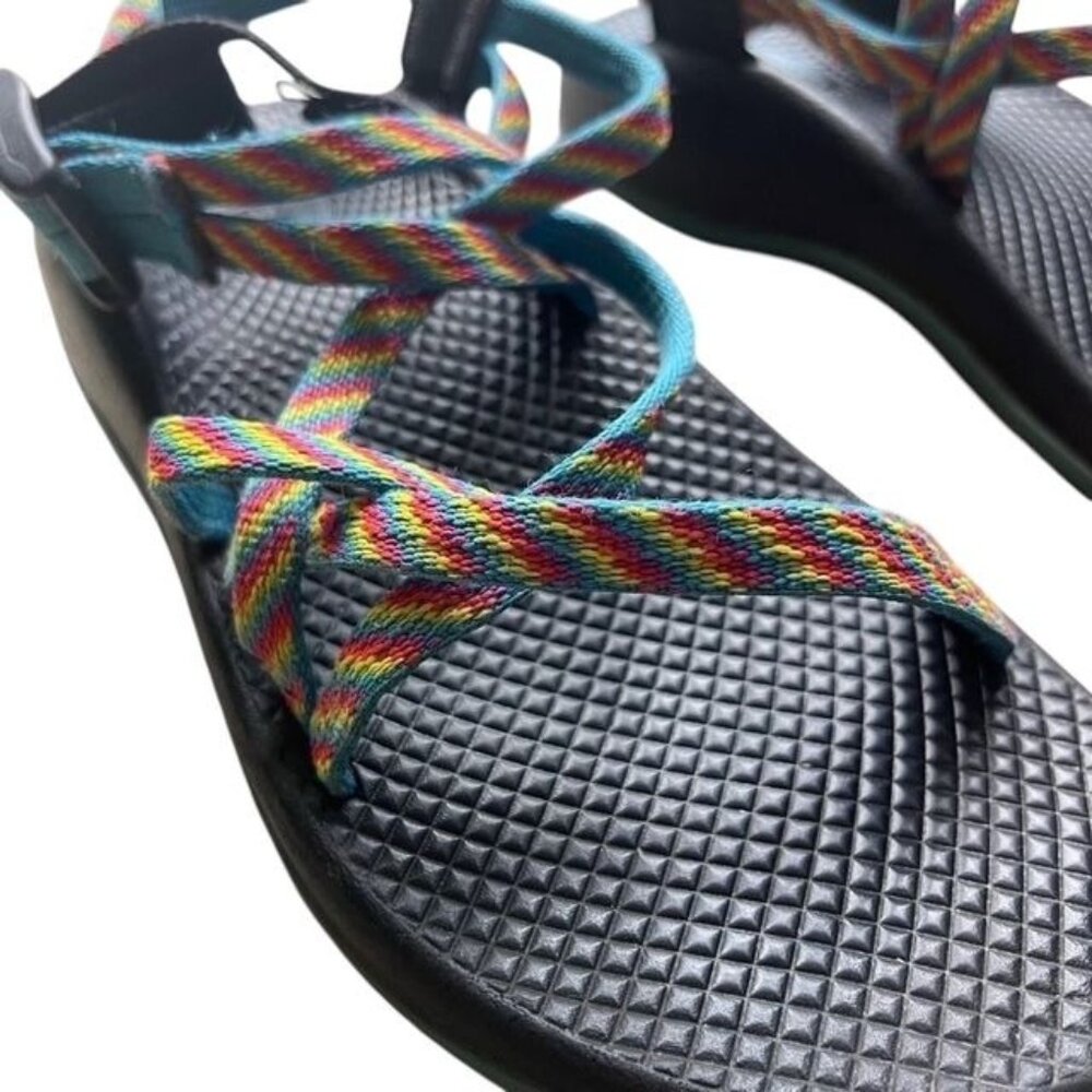 Chaco Girls Fiesta Stripe Rainbow Sandals Size 4 - Picture 4 of 5